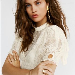 Free People Secret Admirer Lace blouse NWT